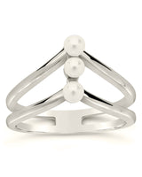 Sterling Silver Triple Pearl Stack Ring by Sterling Forever