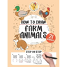 How to draw farm animals: 21 step-by-step
