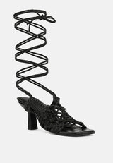 beroe braided handcrafted lace up sandal by London Rag