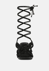 beroe braided handcrafted lace up sandal by London Rag