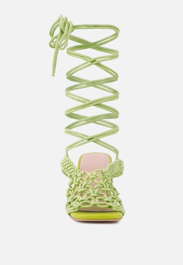 beroe braided handcrafted lace up sandal by London Rag