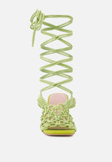 beroe braided handcrafted lace up sandal by London Rag