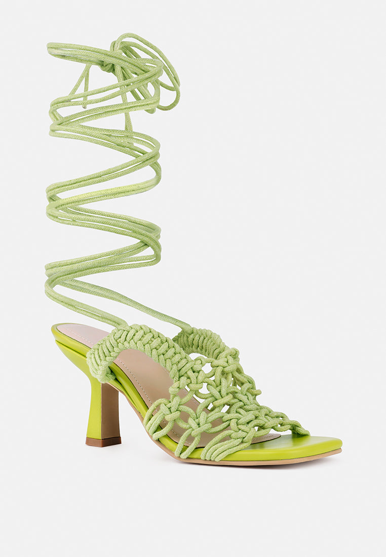 beroe braided handcrafted lace up sandal by London Rag