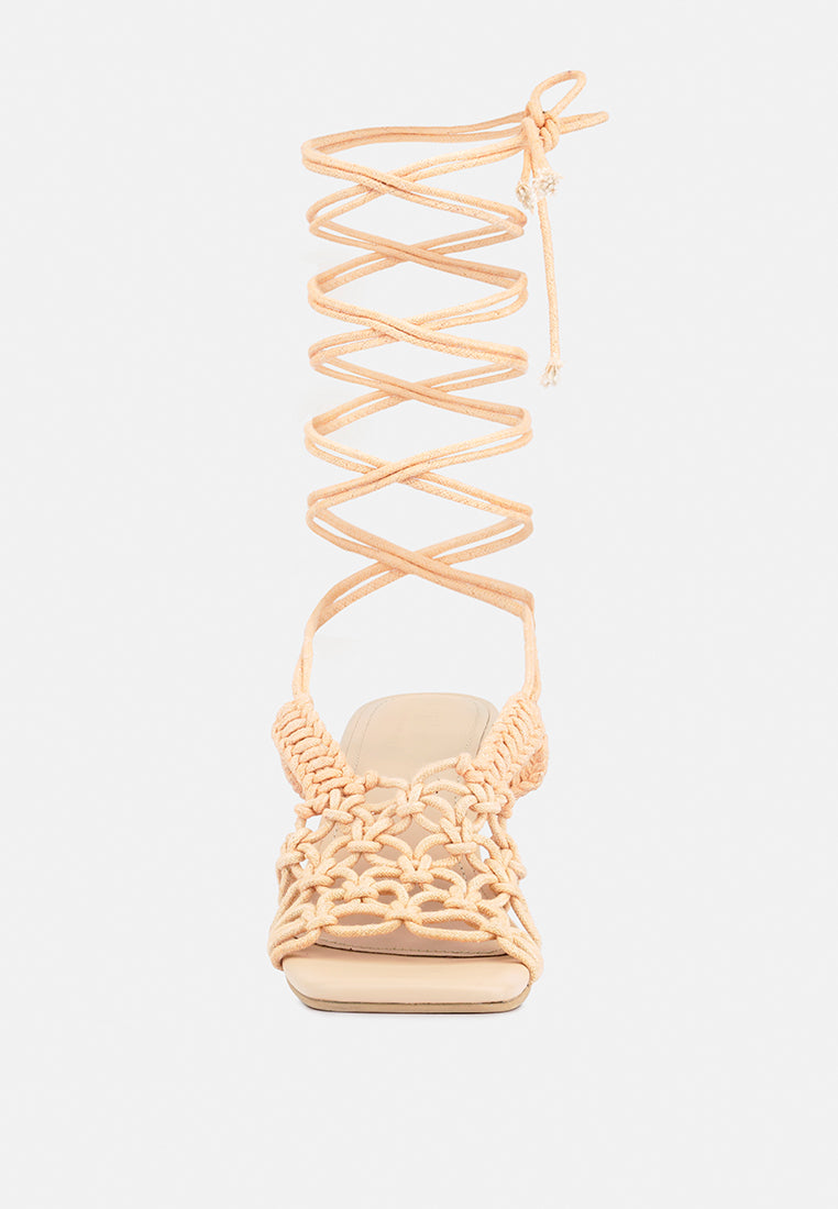 beroe braided handcrafted lace up sandal by London Rag