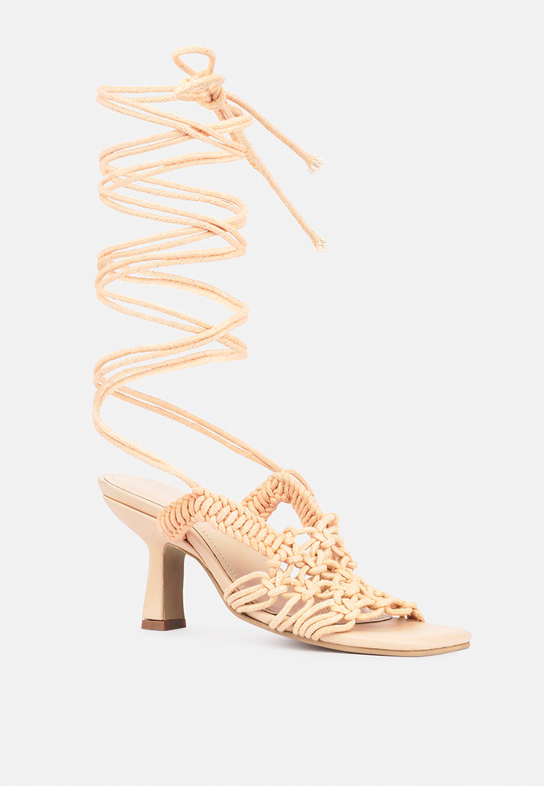 beroe braided handcrafted lace up sandal by London Rag