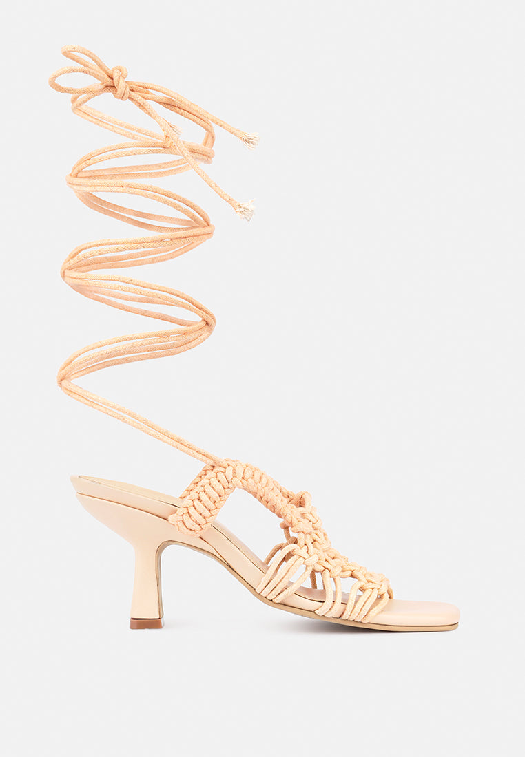 beroe braided handcrafted lace up sandal by London Rag