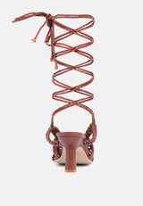 beroe braided handcrafted lace up sandal by London Rag