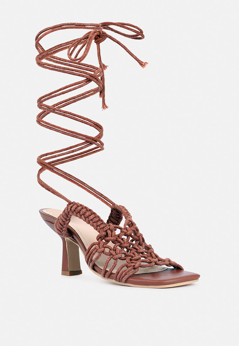 beroe braided handcrafted lace up sandal by London Rag