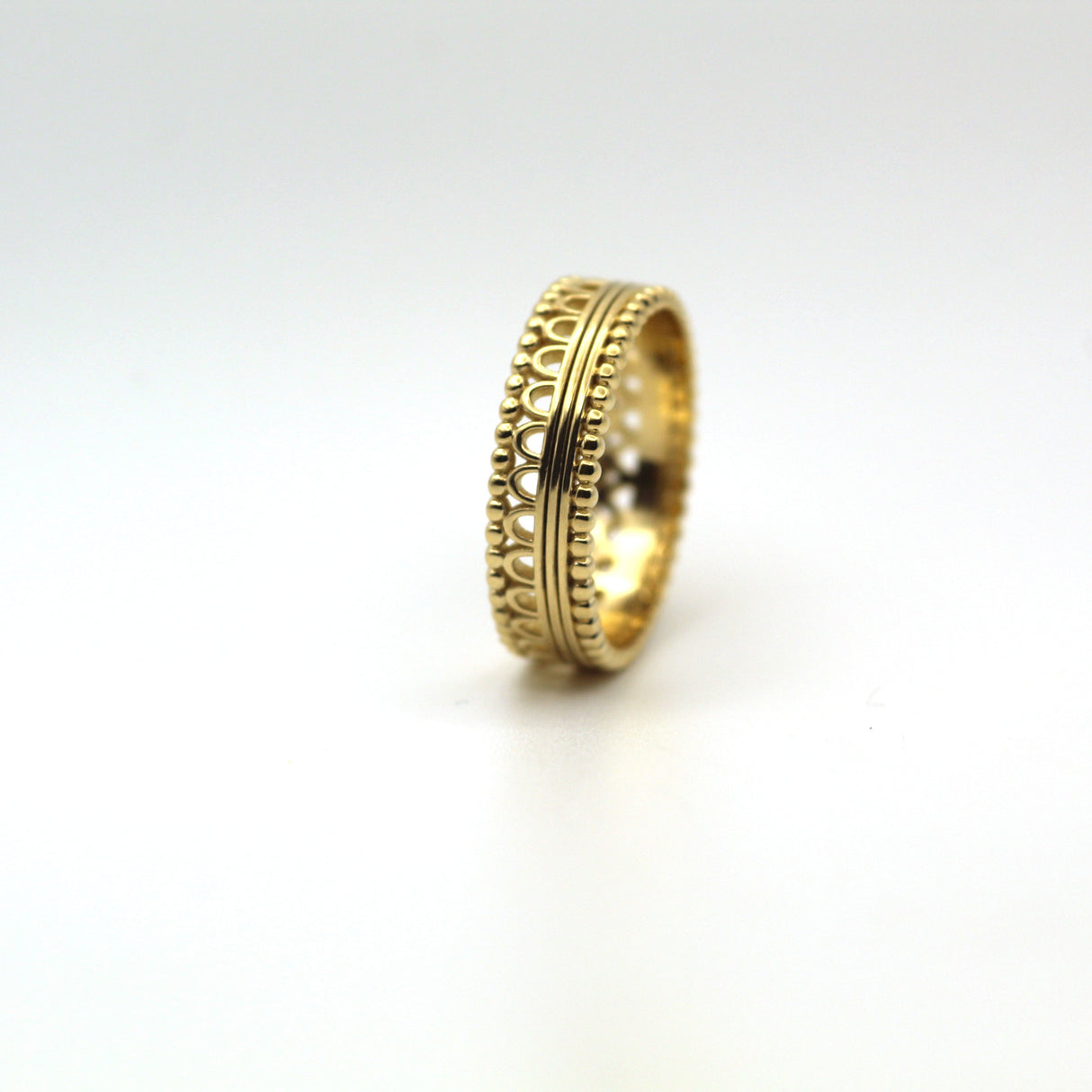 14k Antique Lace Pattern Gold Ring by VicStoneNYC Fine Jewelry