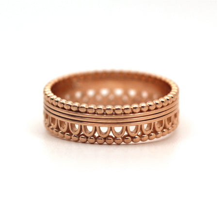 14k Antique Lace Pattern Gold Ring by VicStoneNYC Fine Jewelry