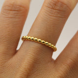 Handmade Eternity Beads Gold Ring by VicStoneNYC Fine Jewelry