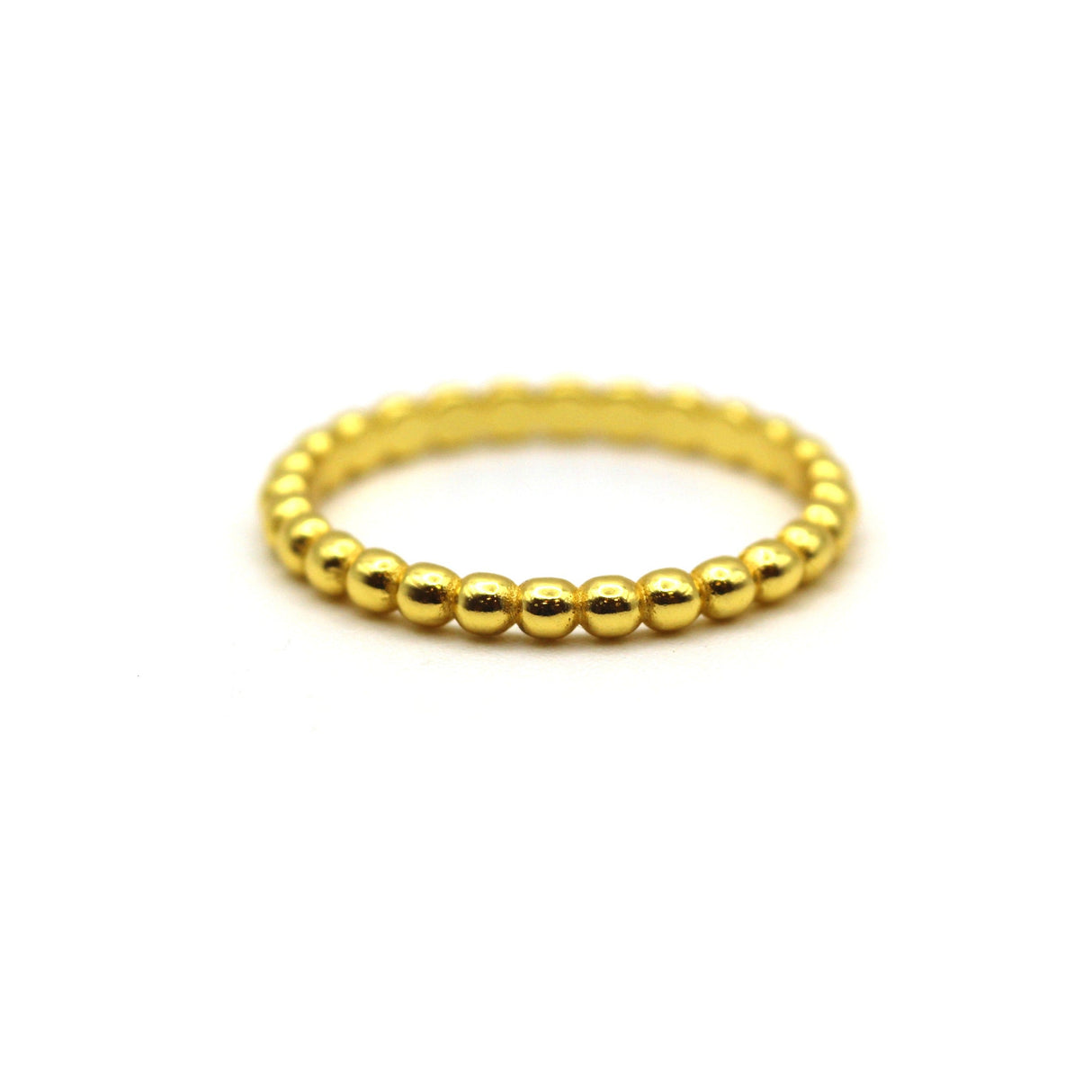 Handmade Eternity Beads Gold Ring by VicStoneNYC Fine Jewelry