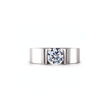 RG092W B.Tiff Tension 1 ct Round Solitaire Tall Edge Engagement Ring by B.Tiff New York