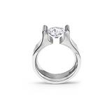 RG092W B.Tiff Tension 1 ct Round Solitaire Tall Edge Engagement Ring by B.Tiff New York