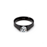 RG096B B.Tiff Tension Black .75 ct Round Solitaire Engagement Ring by B.Tiff New York