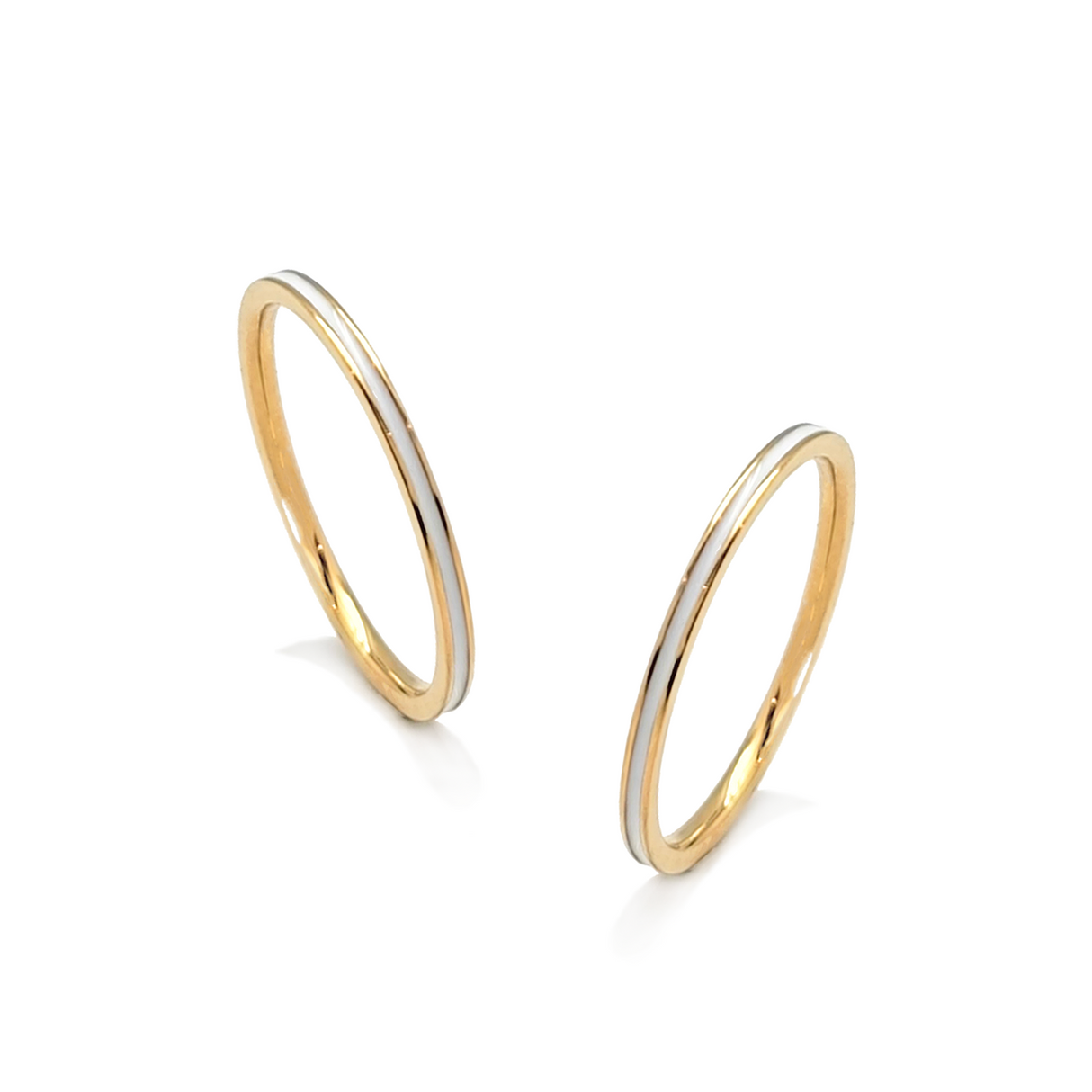 RG100GW B.Tiff "The Hamptons" White Enamel Gold Ring 2-Pack [Thin Band] by B.Tiff New York