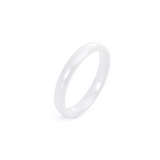 RG103W B.Tiff Plain White Ceramic Ring [Thin Band] by B.Tiff New York