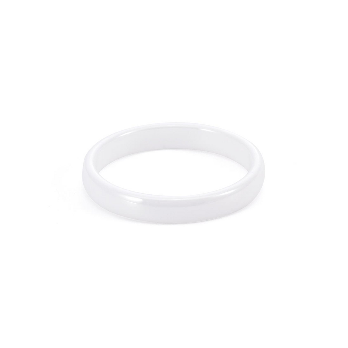 RG103W B.Tiff Plain White Ceramic Ring [Thin Band] by B.Tiff New York