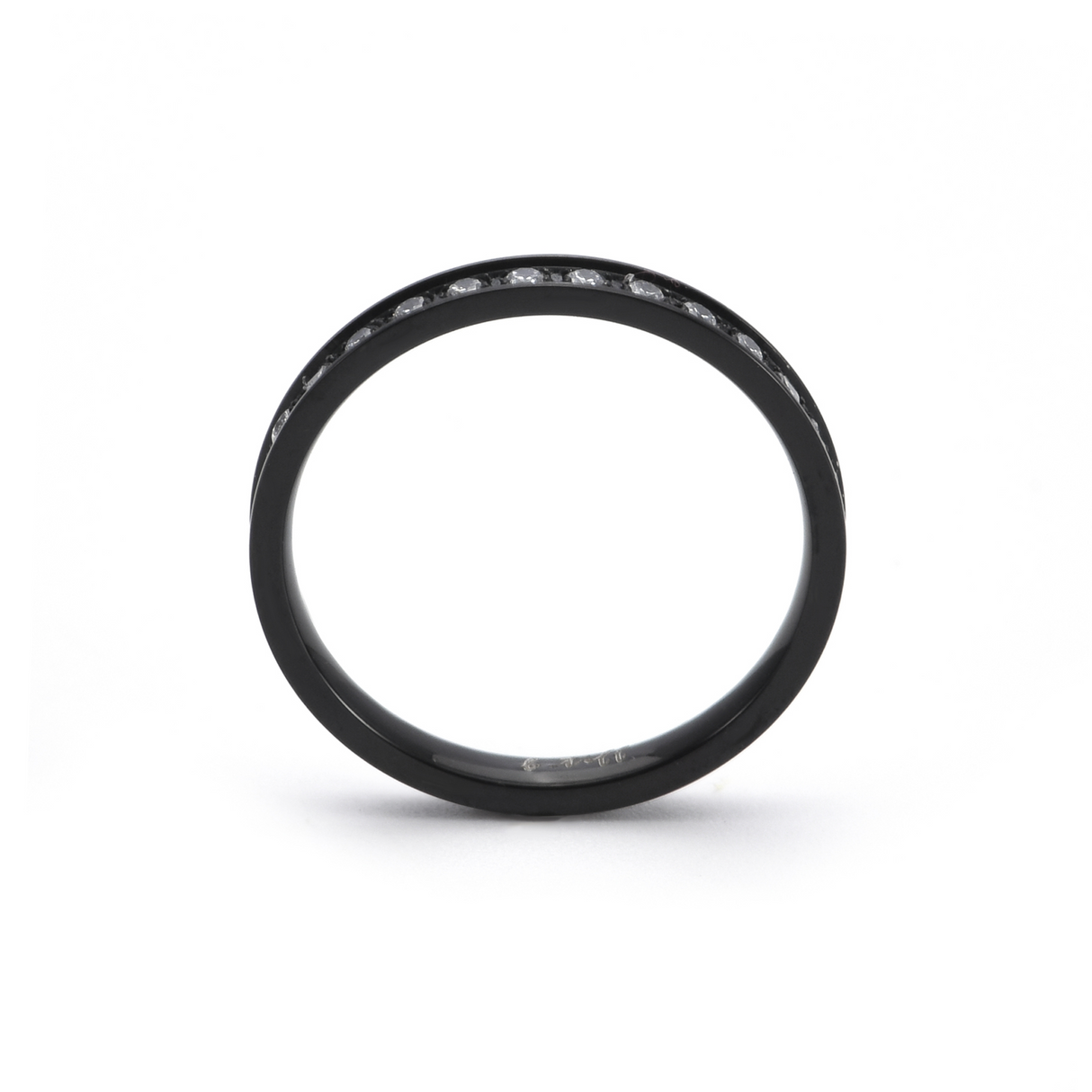 RG111B B.Tiff Black Stacking .01 ct Eternity Ring [Thin Band] by B.Tiff New York