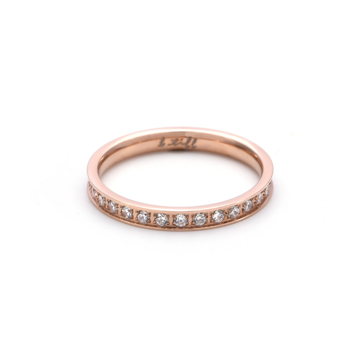 RG111RG B.Tiff Rose Gold Stacking .01 ct Eternity Ring [Thin Band] by B.Tiff New York