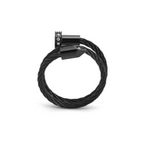 RG115B B.Tiff Black Pavé Pointe Cable Adjustable Ring by B.Tiff New York