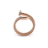 RG115RG B.Tiff Rose Gold Pavé Pointe Cable Adjustable Ring by B.Tiff New York