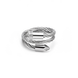 RG115W B.Tiff Pavé Pointe Cable Adjustable Ring by B.Tiff New York