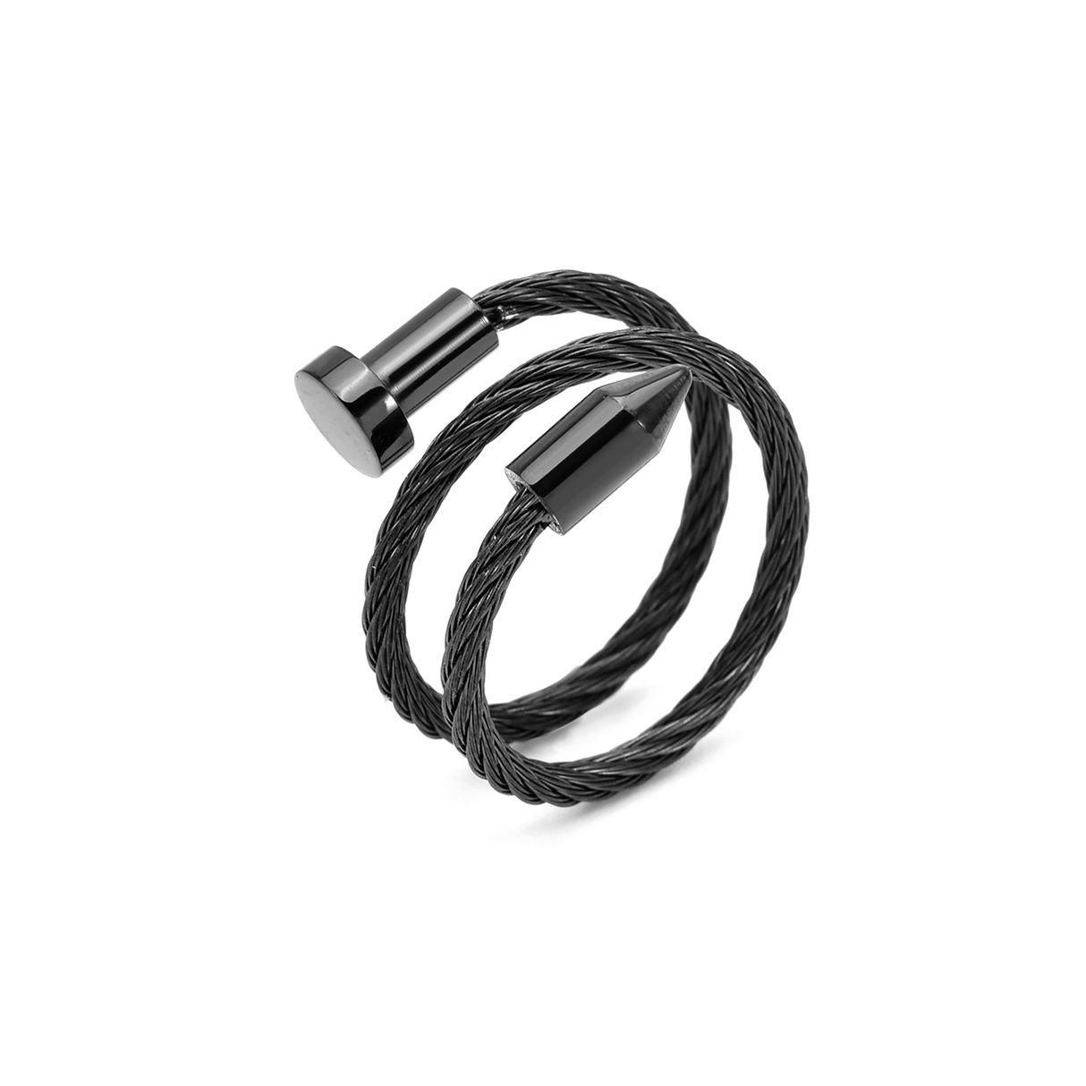 RG116B B.Tiff Black Pointe Cable Adjustable Ring by B.Tiff New York