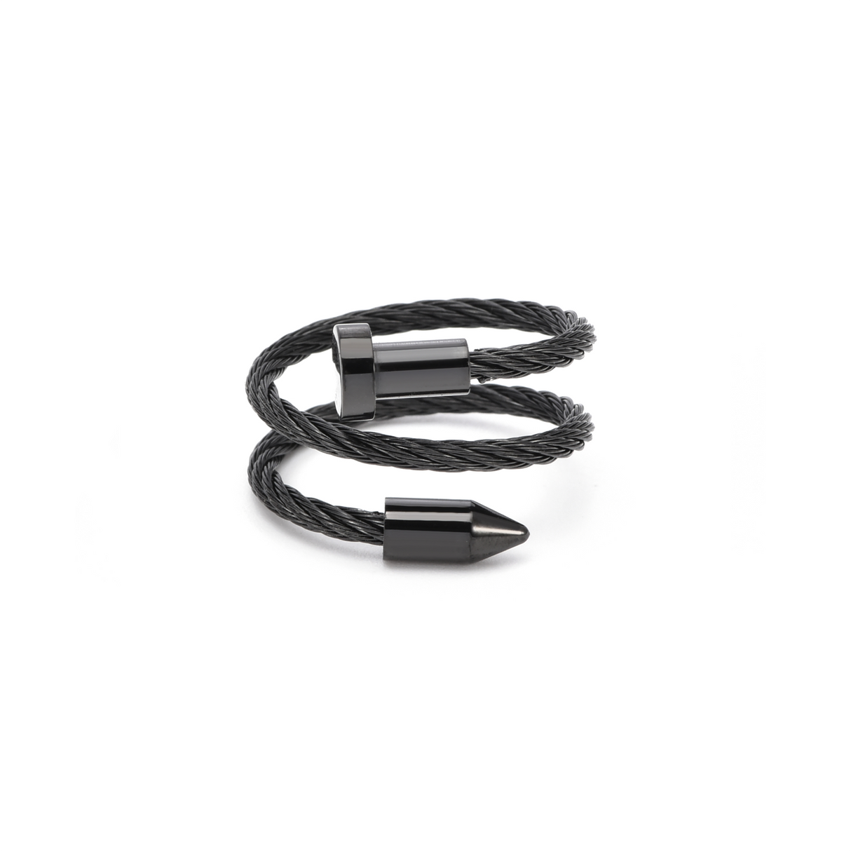 RG116B B.Tiff Black Pointe Cable Adjustable Ring by B.Tiff New York