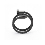 RG116B B.Tiff Black Pointe Cable Adjustable Ring by B.Tiff New York