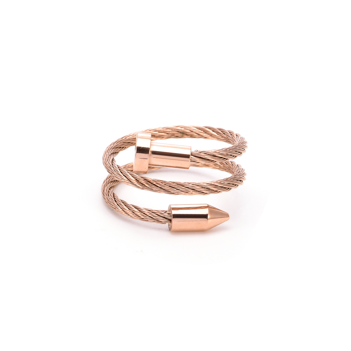 RG116RG B.Tiff Rose Gold Pointe Cable Adjustable Ring by B.Tiff New York