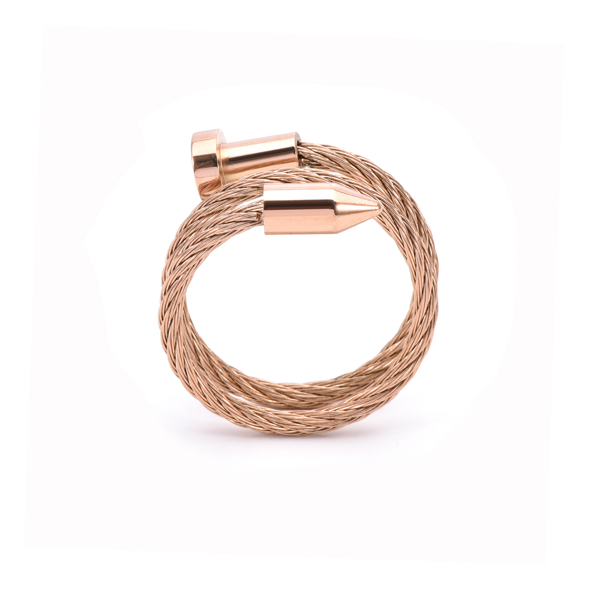 RG116RG B.Tiff Rose Gold Pointe Cable Adjustable Ring by B.Tiff New York