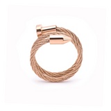 RG116RG B.Tiff Rose Gold Pointe Cable Adjustable Ring by B.Tiff New York