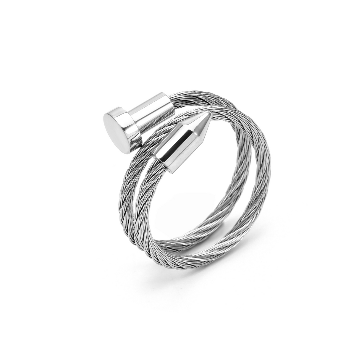 RG116W B.Tiff Pointe Cable Adjustable Ring by B.Tiff New York