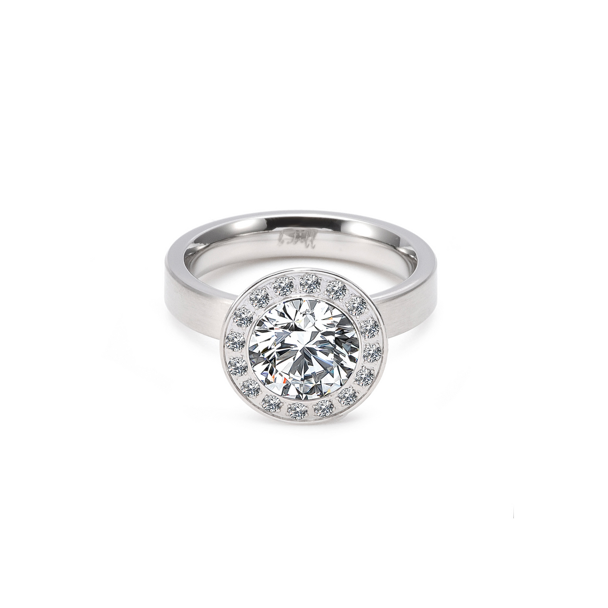 RG125W B.Tiff Aŭreolo 2 ct Round Halo Engagement Ring [Thin Band] by B.Tiff New York