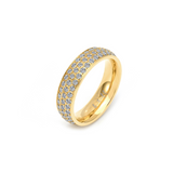 RG130G B.Tiff Gold Three-Row Eternity Ring by B.Tiff New York