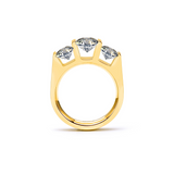 RG203G B.Tiff 18K Gold Plated 3-Stone Cushion Cut Engagement Ring by B.Tiff New York