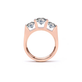 RG203RG B.Tiff Rose Gold 3-Stone Cushion Cut Engagement Ring by B.Tiff New York