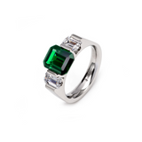 RG208GR B.Tiff 3-Stone 3 ct Green Emerald Cut Engagement Ring by B.Tiff New York