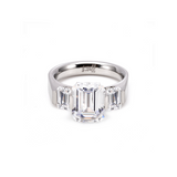 RG208W B.Tiff 3-Stone 3 ct Emerald Cut Engagement Ring by B.Tiff New York