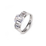 RG208W B.Tiff 3-Stone 3 ct Emerald Cut Engagement Ring by B.Tiff New York