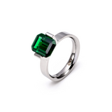 RG210GR B.Tiff 3 ct Green Emerald Cut Engagement Ring by B.Tiff New York