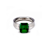 RG210GR B.Tiff 3 ct Green Emerald Cut Engagement Ring by B.Tiff New York