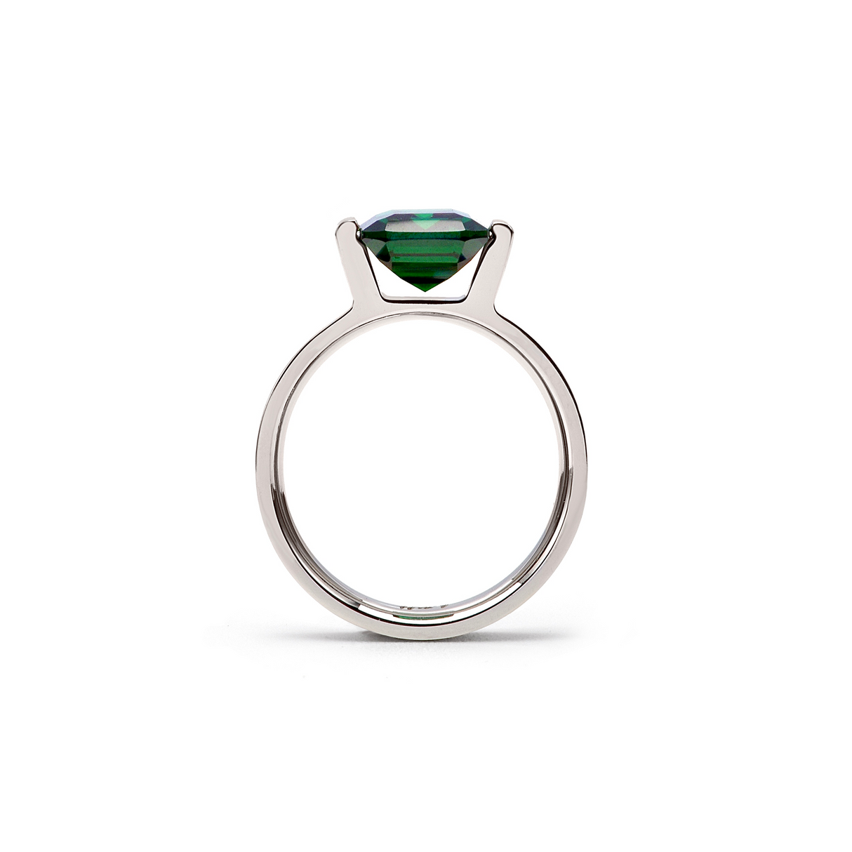 RG210GR B.Tiff 3 ct Green Emerald Cut Engagement Ring by B.Tiff New York