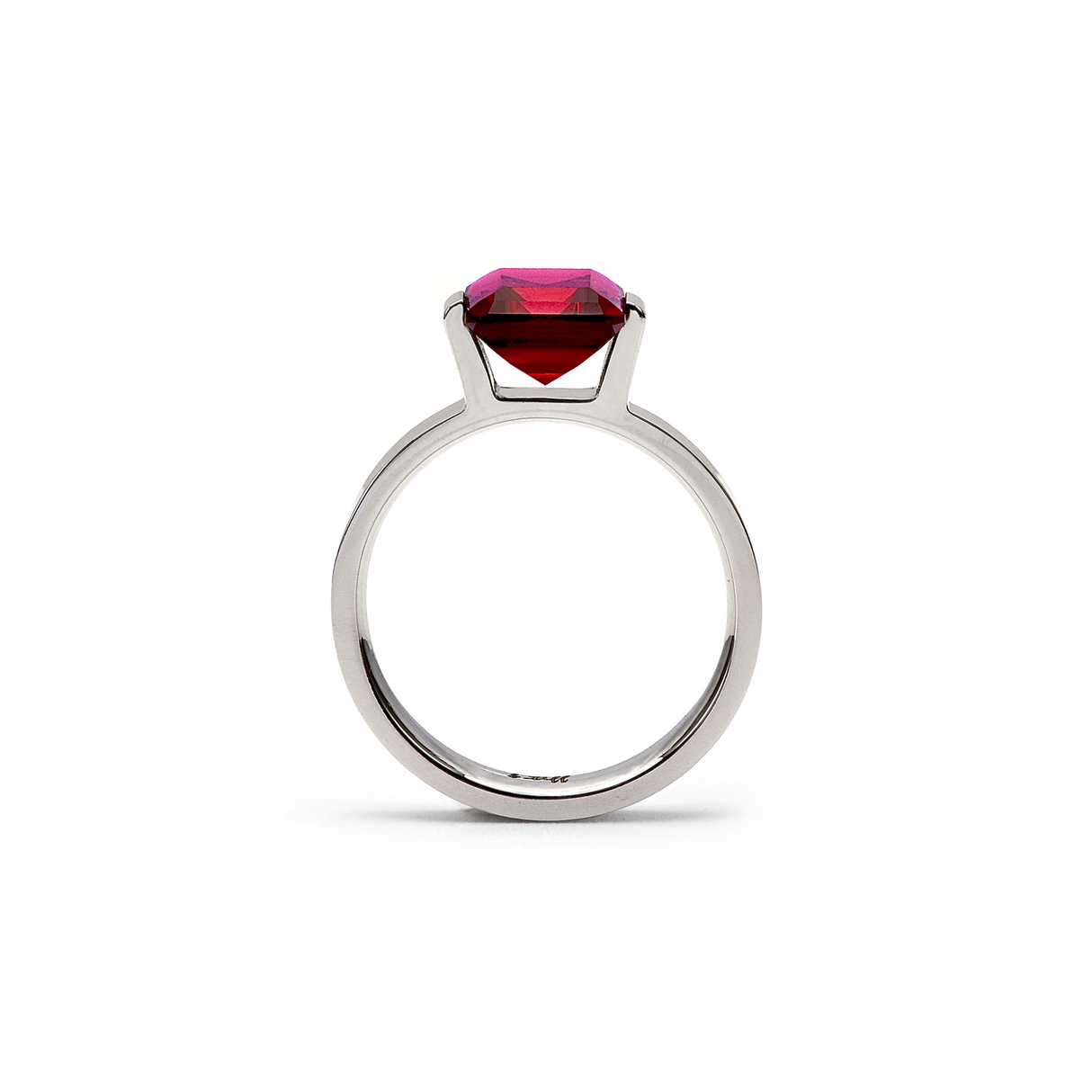 RG210R B.Tiff 3 ct Red Emerald Cut Engagement Ring by B.Tiff New York