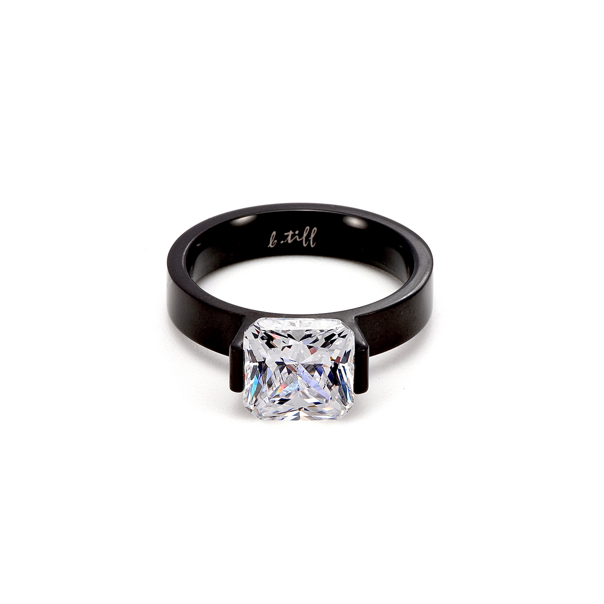 RG228B B.Tiff Black 2 ct Cushion Cut Engagement Ring by B.Tiff New York