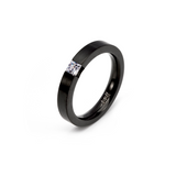 RG301B B.Tiff .12 ct Princess Cut Black Solitaire Ring [Thin Band] by B.Tiff New York