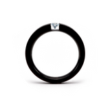 RG301B B.Tiff .12 ct Princess Cut Black Solitaire Ring [Thin Band] by B.Tiff New York