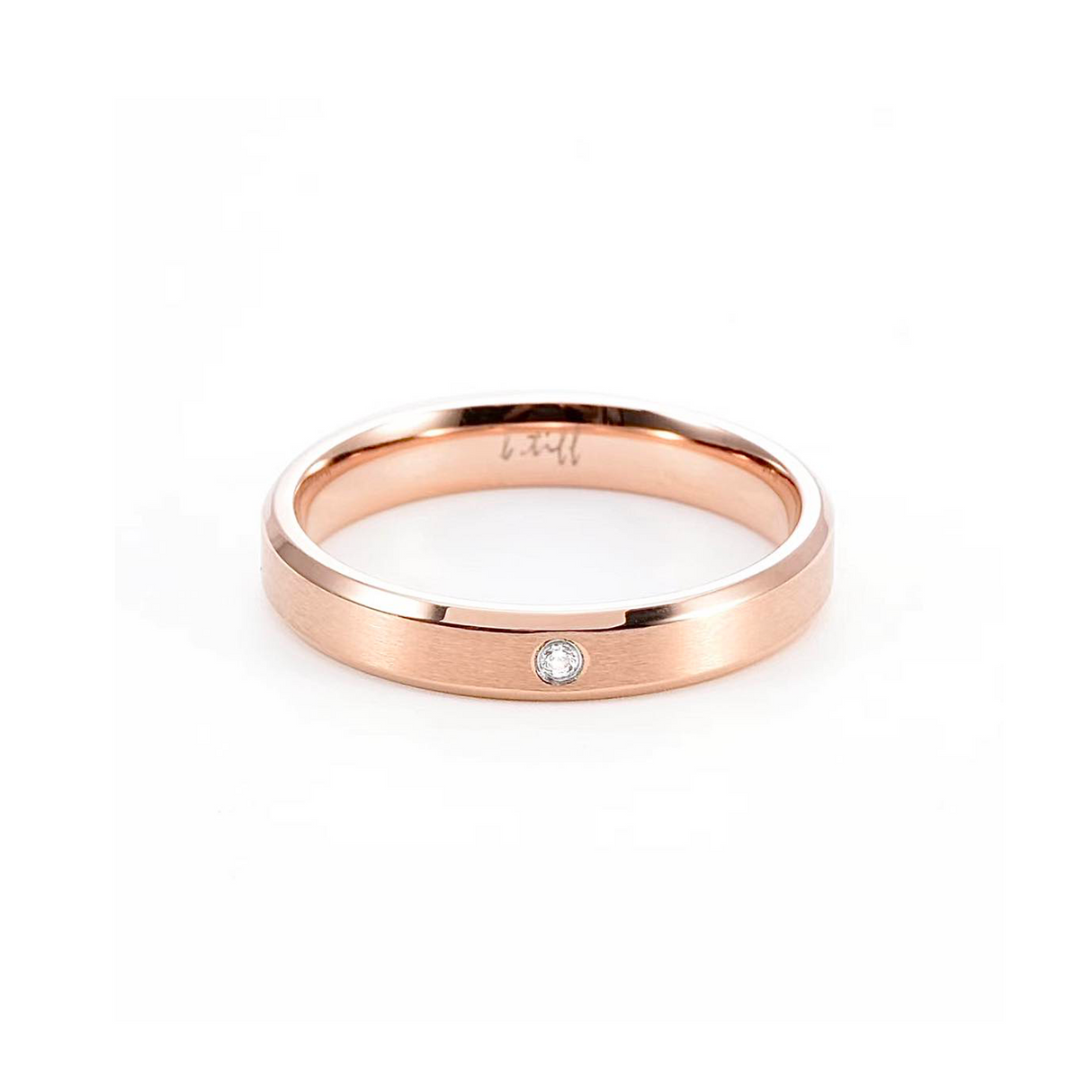 RG403RG B.Tiff Rose Gold Pavé Beveled Edge Ring by B.Tiff New York