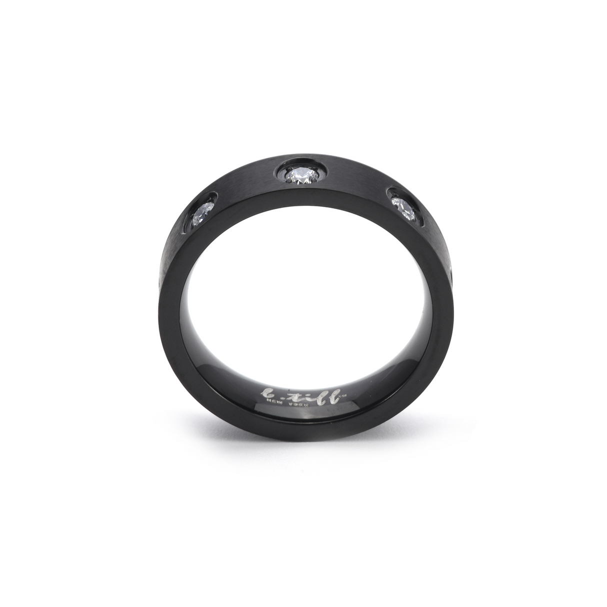 RG808B B.Tiff Matte Black 8-Stone Pave Ring by B.Tiff New York